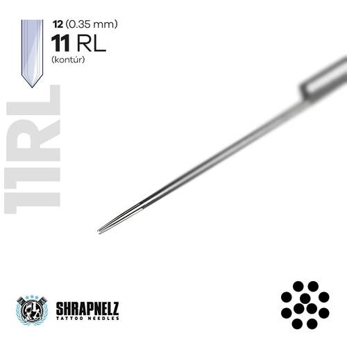 1211 RL - SHRAPNELZ (hagyományos) tetováló tű /kontúr/ - (0.35mm) - 5 darab