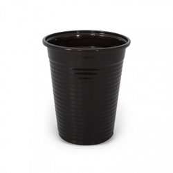 Műanyag, fekete eldobható pohár - 100db 